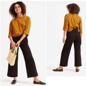 Everlane Wide-Leg High Rise Crop Pant in Black